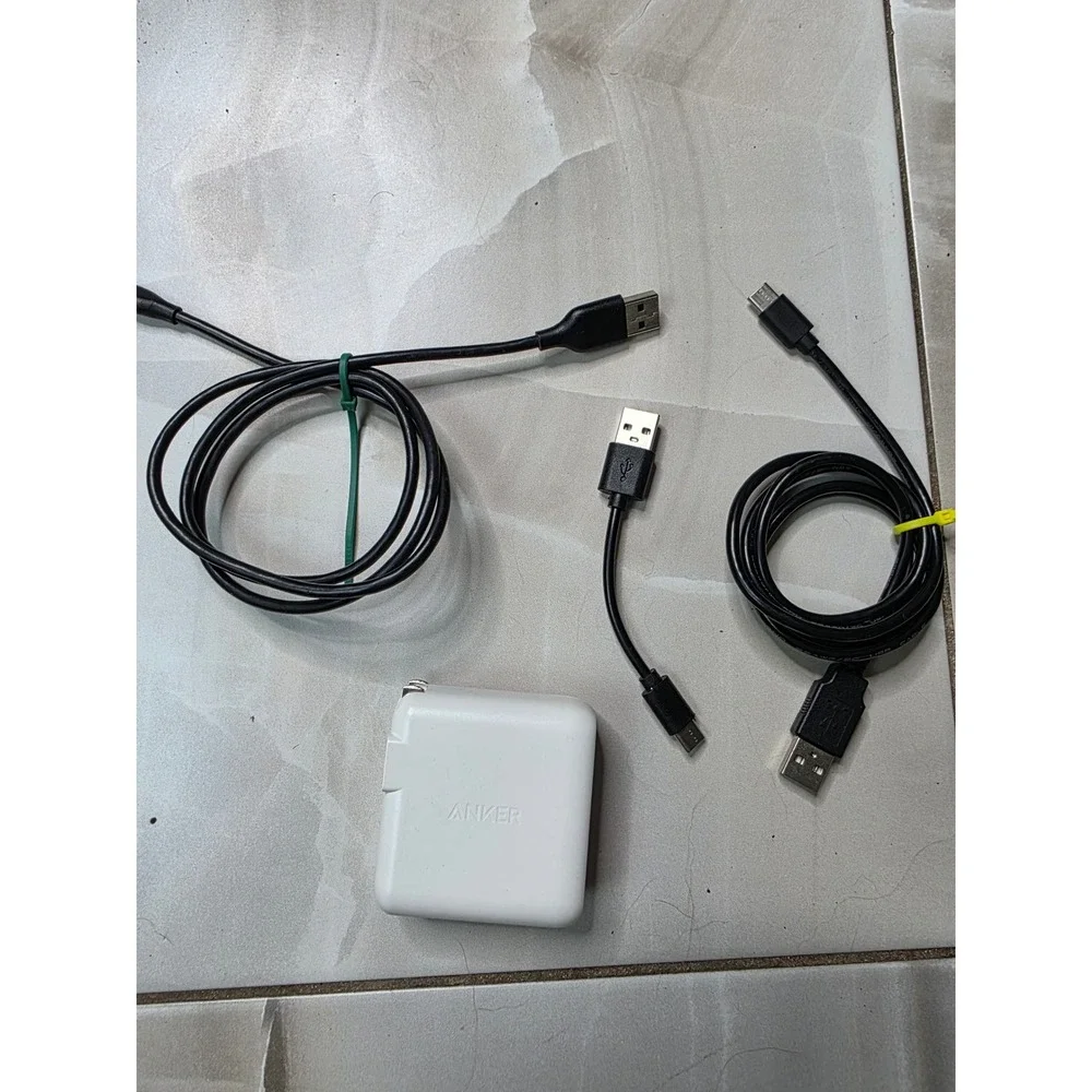 Anker PowerPort 2 Elite Dual USB Wall Charger A2023 White 3 Charging Cables W4